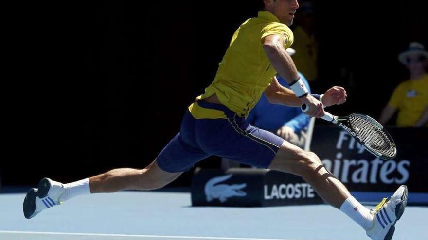 Djokovic, durante su partido de primera ronda. // Jason Reed