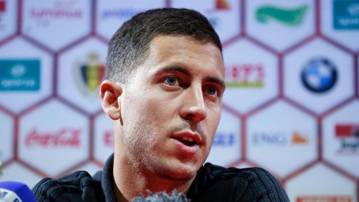 Hazard, el domingo, durante una conferencia de prensa