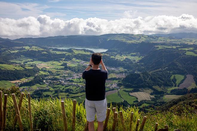 Mirador Salto del Caballo en São Miguel. Islas Azores