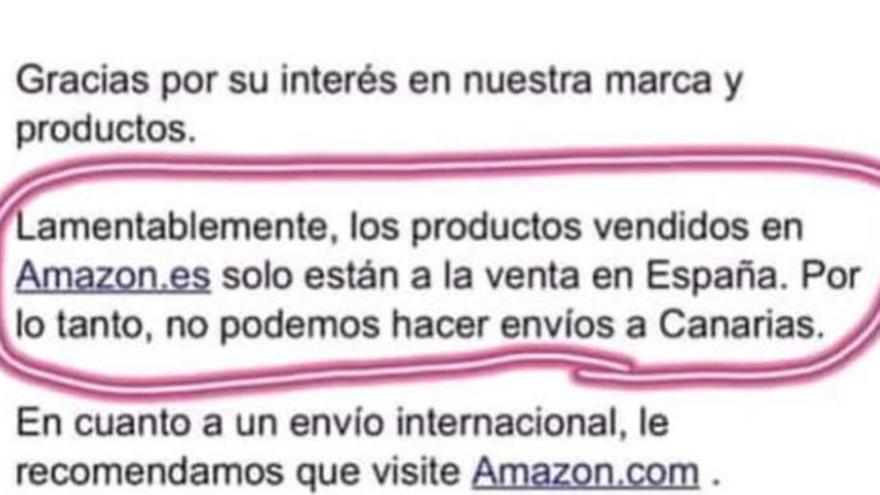 &quot;Canarias no es España&quot; para Amazon