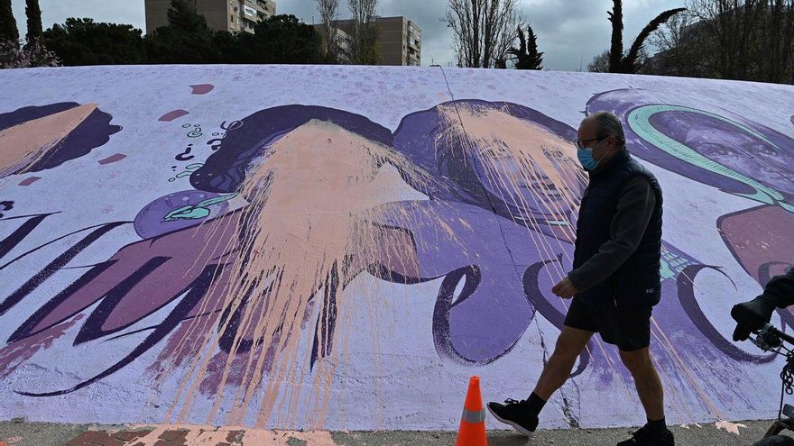 Atacan el mural feminista de Ciudad Lineal en pleno 8-M