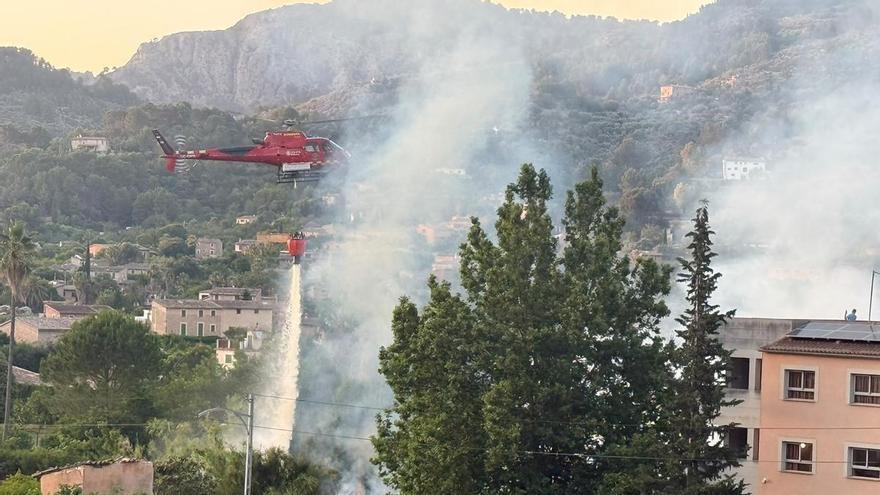 Gran susto en Sóller por un fuego a escasos metros de una residencia de ancianos