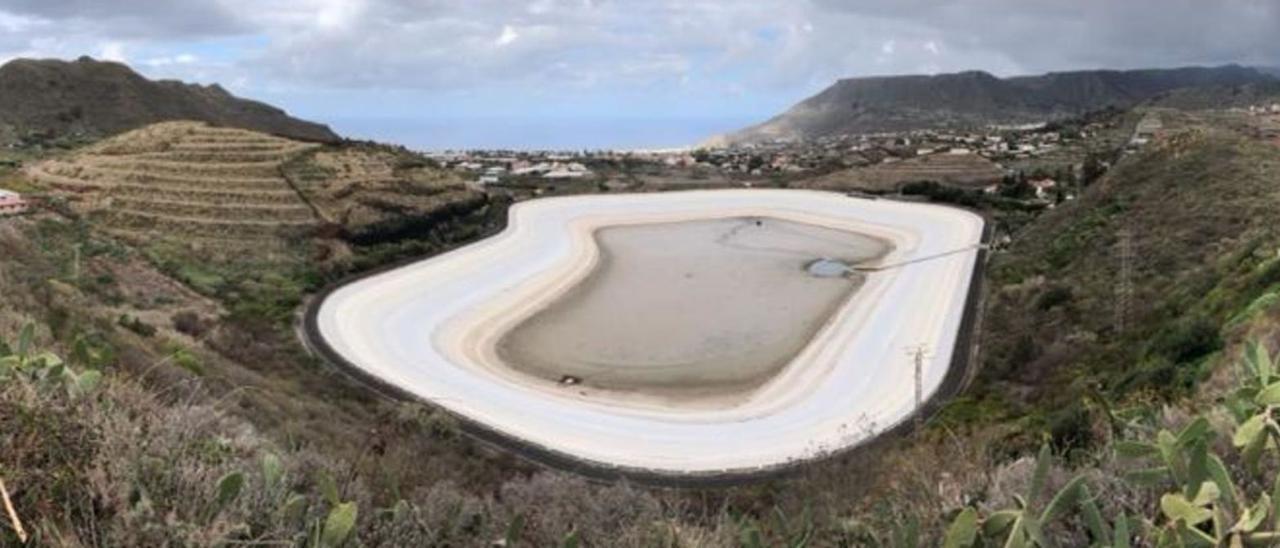 La balsa de Valle Molina, en Tegueste, en los últimos días.