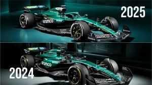 El AMR24 contra el AMR25, vista lateral