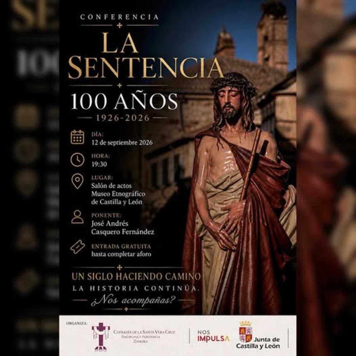 Cartel de la charla de Casquero.