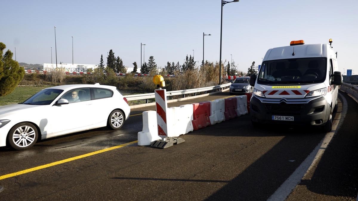 Obras en las salidas y entradas desde la A-2 en Zaragoza en la Ronda Norte