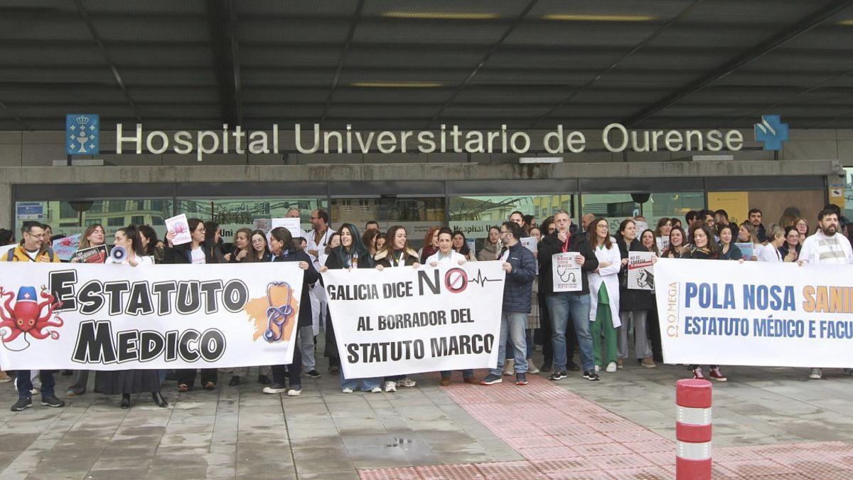 Una de las protestas en Galicia contra el Estatuto Marco.