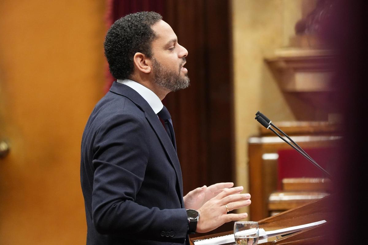El president de Vox al Parlament, Ignacio Garriga, aquest dimecres al ple del Parlament