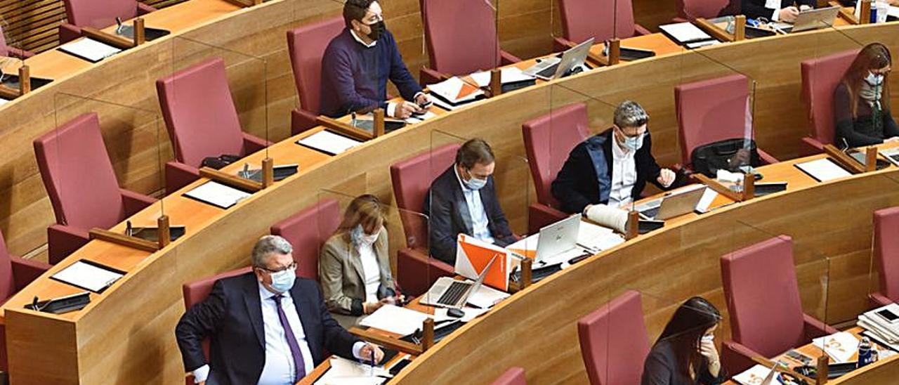 Parlamentarios de Cs en una sesión en las Cortes.