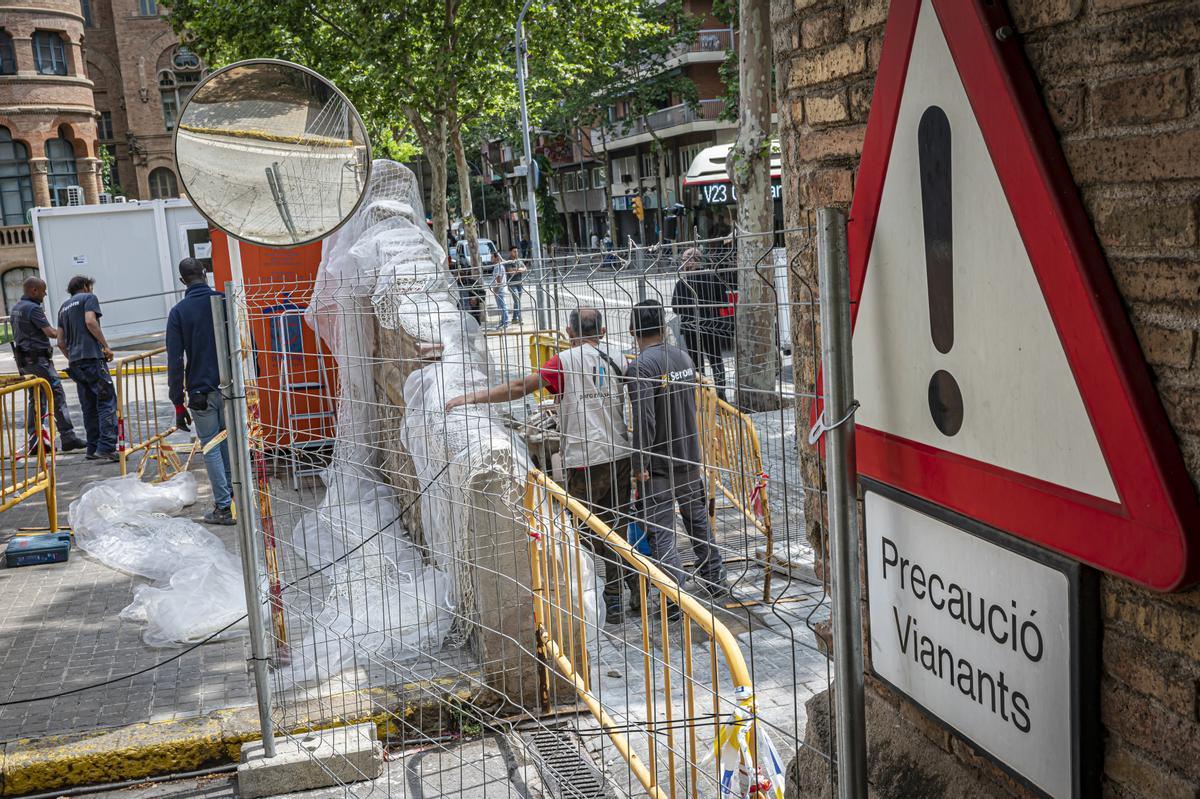 Un hombre muere al caerle un muro en el recinto de Sant Pau en Barcelona