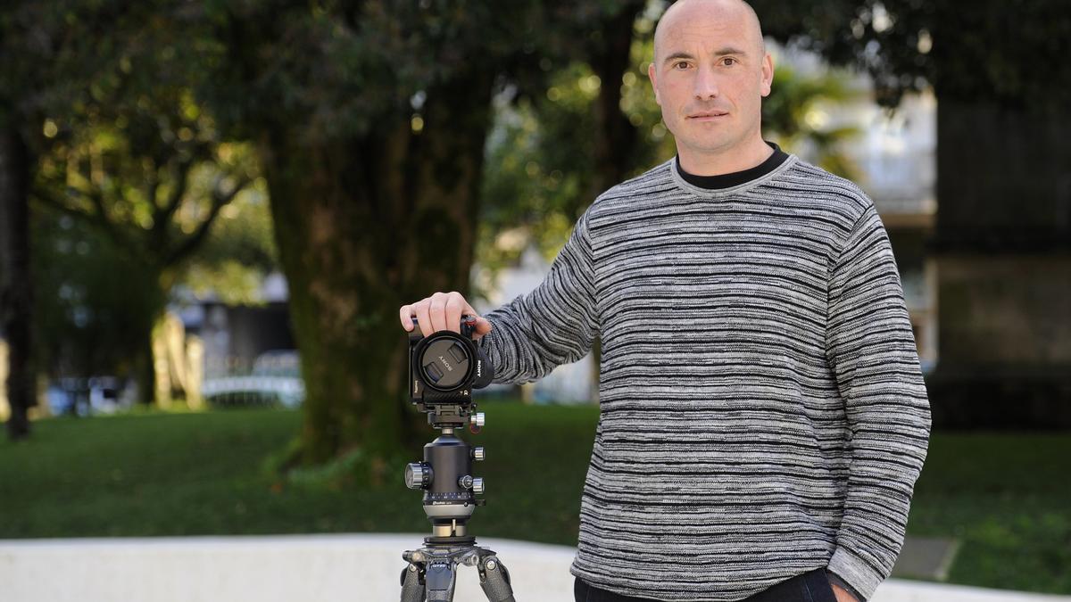 Felipe Souto, en los jardines municipales de A Estrada