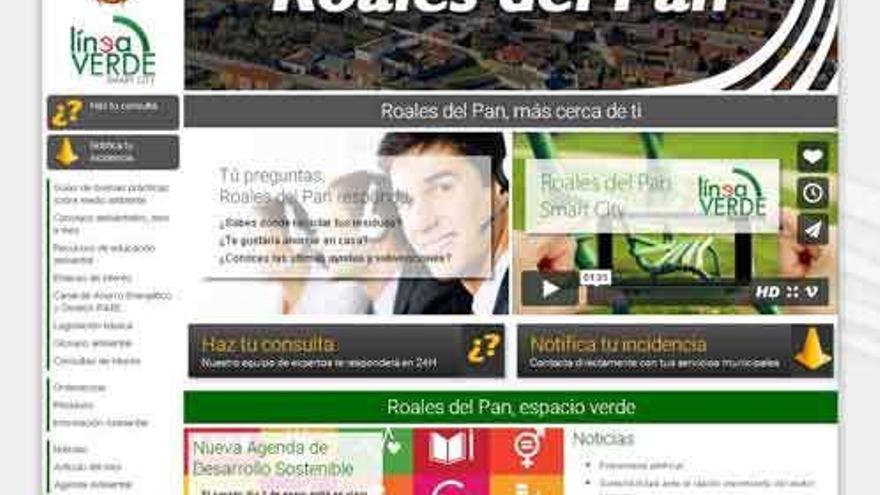 Aspecto de la página web de la Línea Verde de Roales.