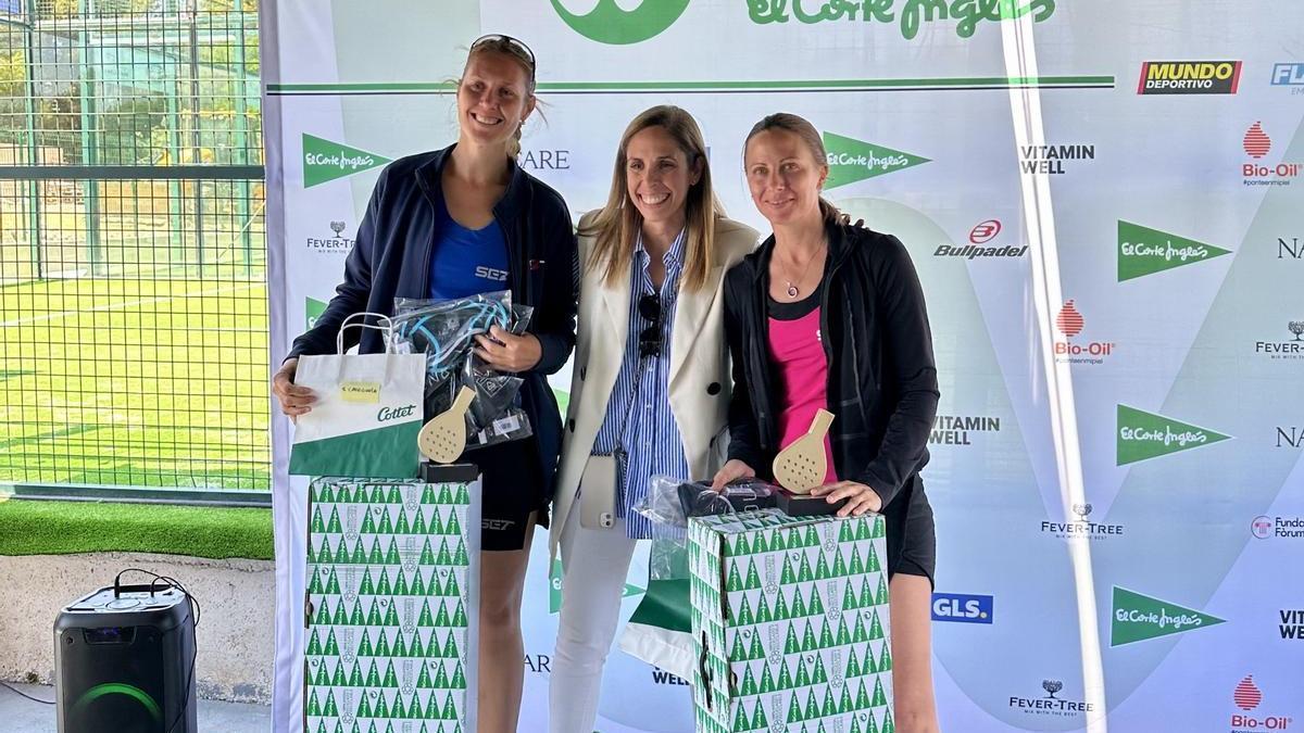 Ganadoras en Primera categoría del torneo Women Padel El Corte Inglés