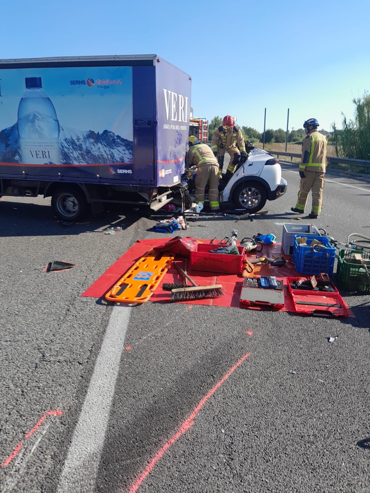 L'accident ha provocat cues quilòmetriques a l'AP-7