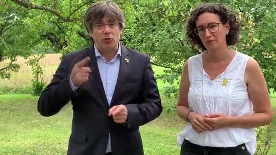 Crida conjunta de Puigdemont i Rovira a participar a la Diada