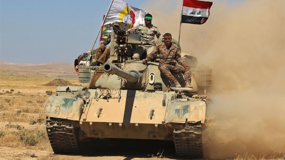 Milicianos iraquís que participan en la ofensiva sobre Tel Afar