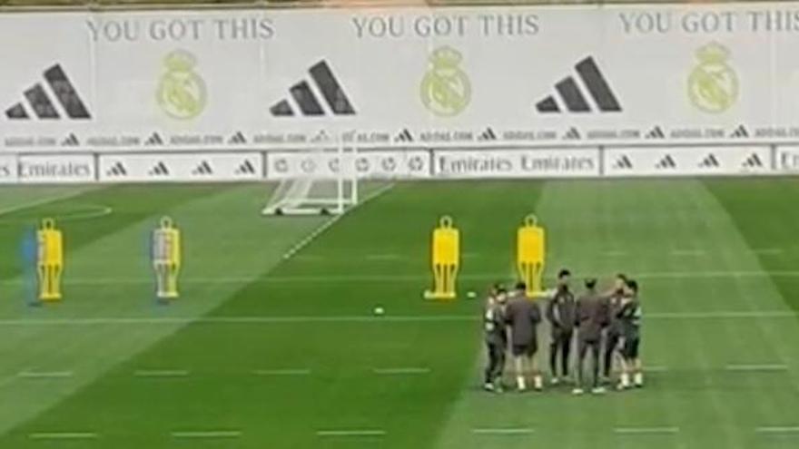 Último entrenamiento del Madrid previo al duelo del viernes contra el Girona