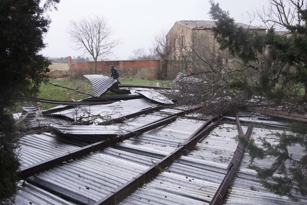 Un tornado deixa danys en cases, naus i vehicles a Cistella