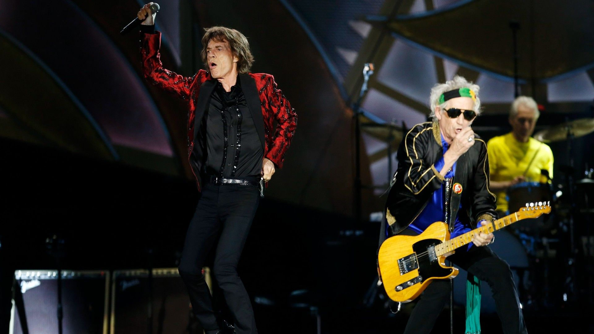 Los Rolling Stones, durante una actuación en Madrid en el Santiago Bernabéu, en junio de 2014.