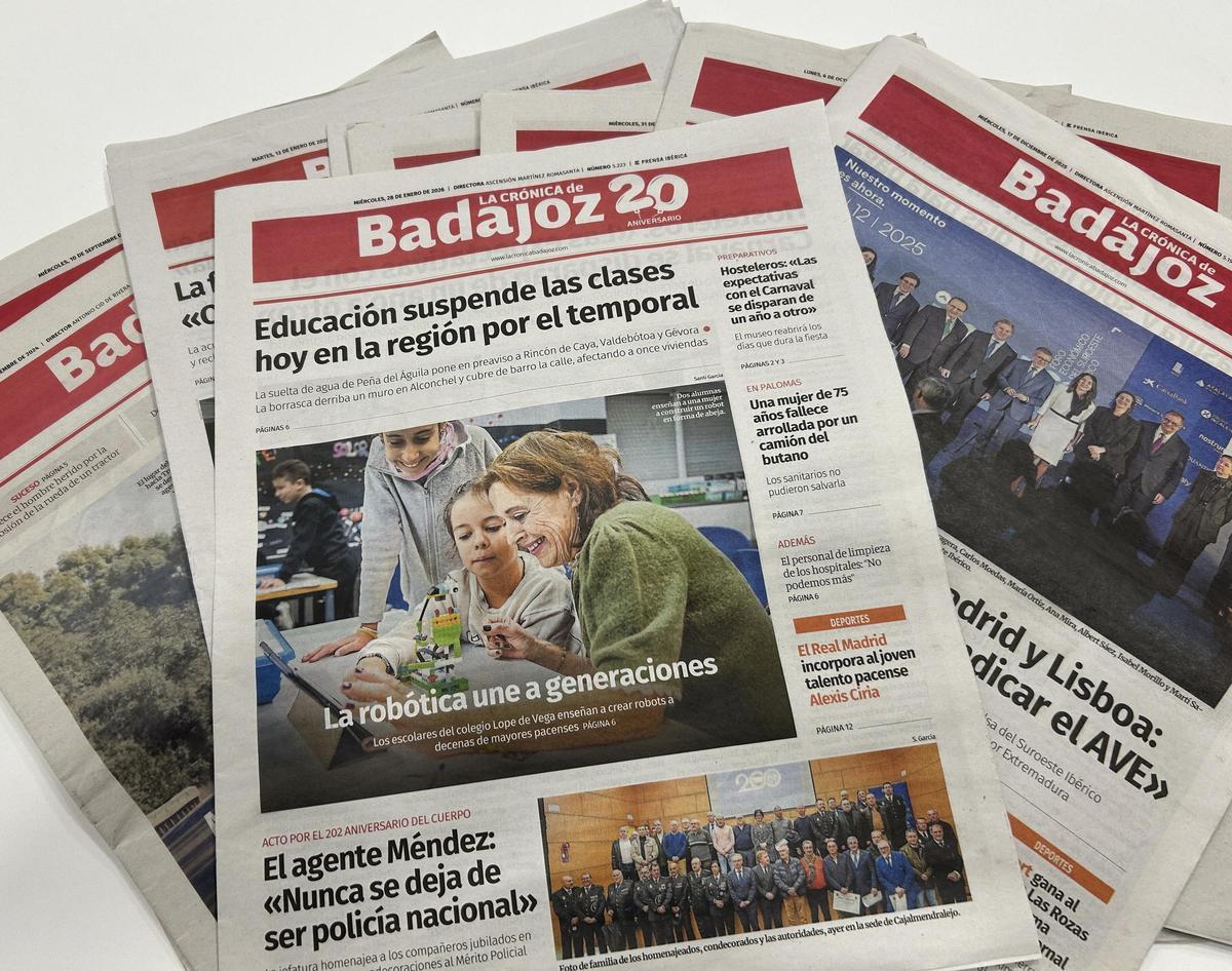 Portadas de La Crónica de Badajoz.