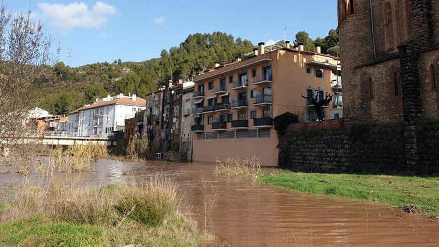 La zona de la Bauma de Castellbell inundada