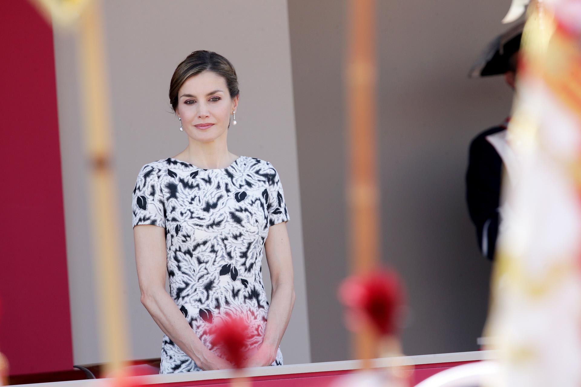 Letizia Ortiz con vestido de Carolina Herrera