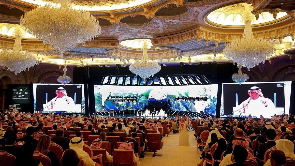 Sala donde se celebra el foro económico de Riad.