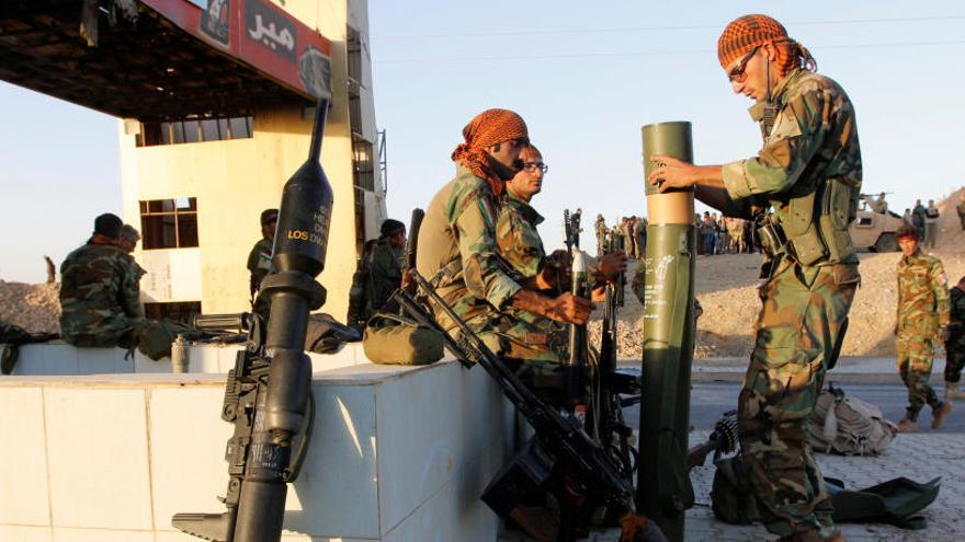 Soldados peshmerga en el norte de Kirkuk.