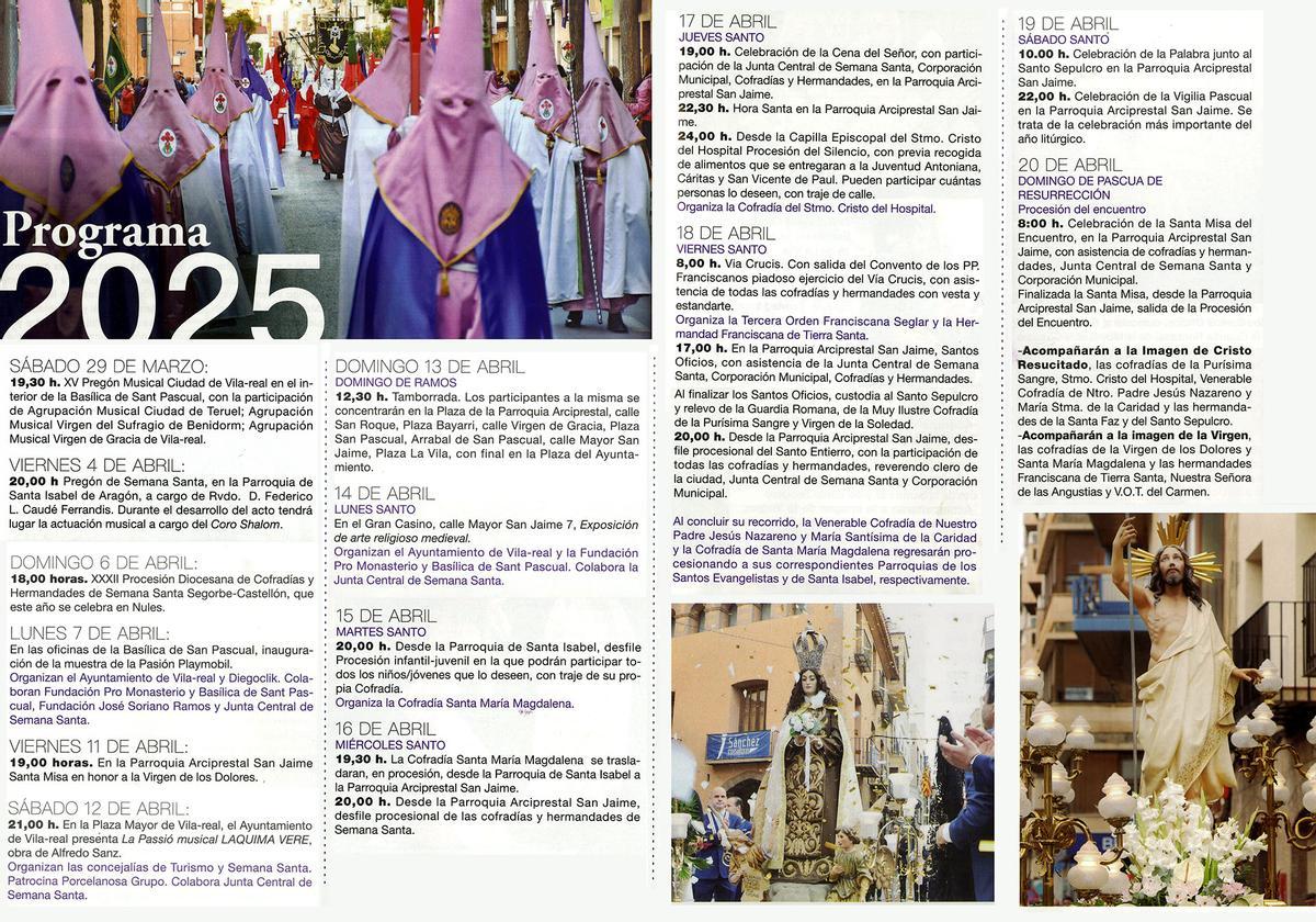 Esta es la programación de la Semana Santa de Vila-real para este año 2025.