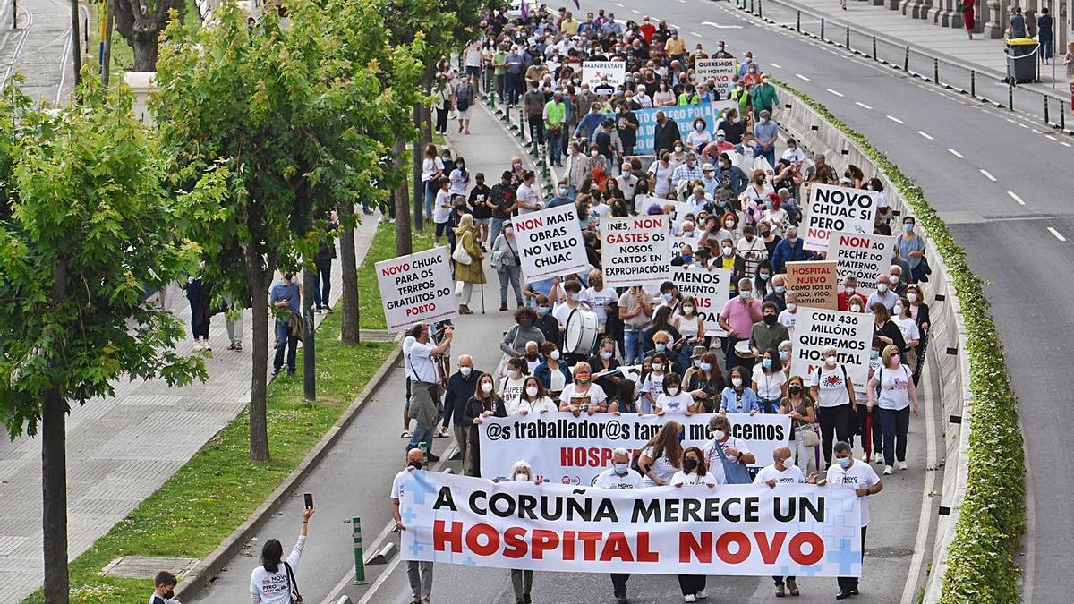 Manifestación en contra de la ampliación del hospital realizada en julio. |   // LA OPINIÓN