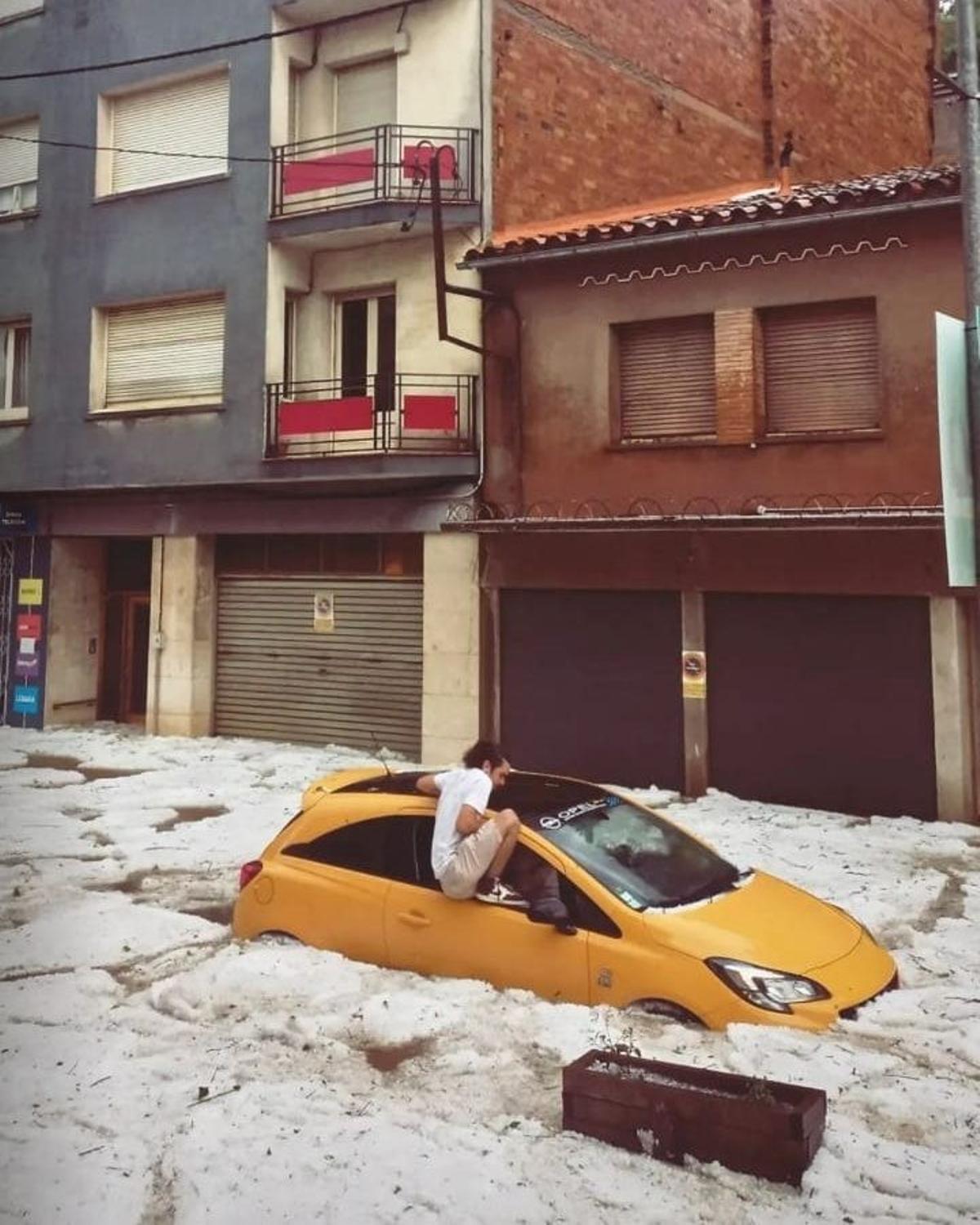 Granizada en Sant Hilari Sacalm 