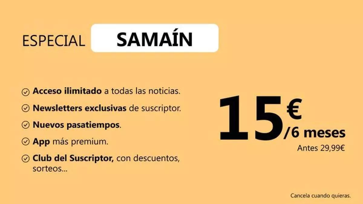 El auténtico susto de este Samaín sería perderte esta oferta: seis meses de FARO por 15 euros