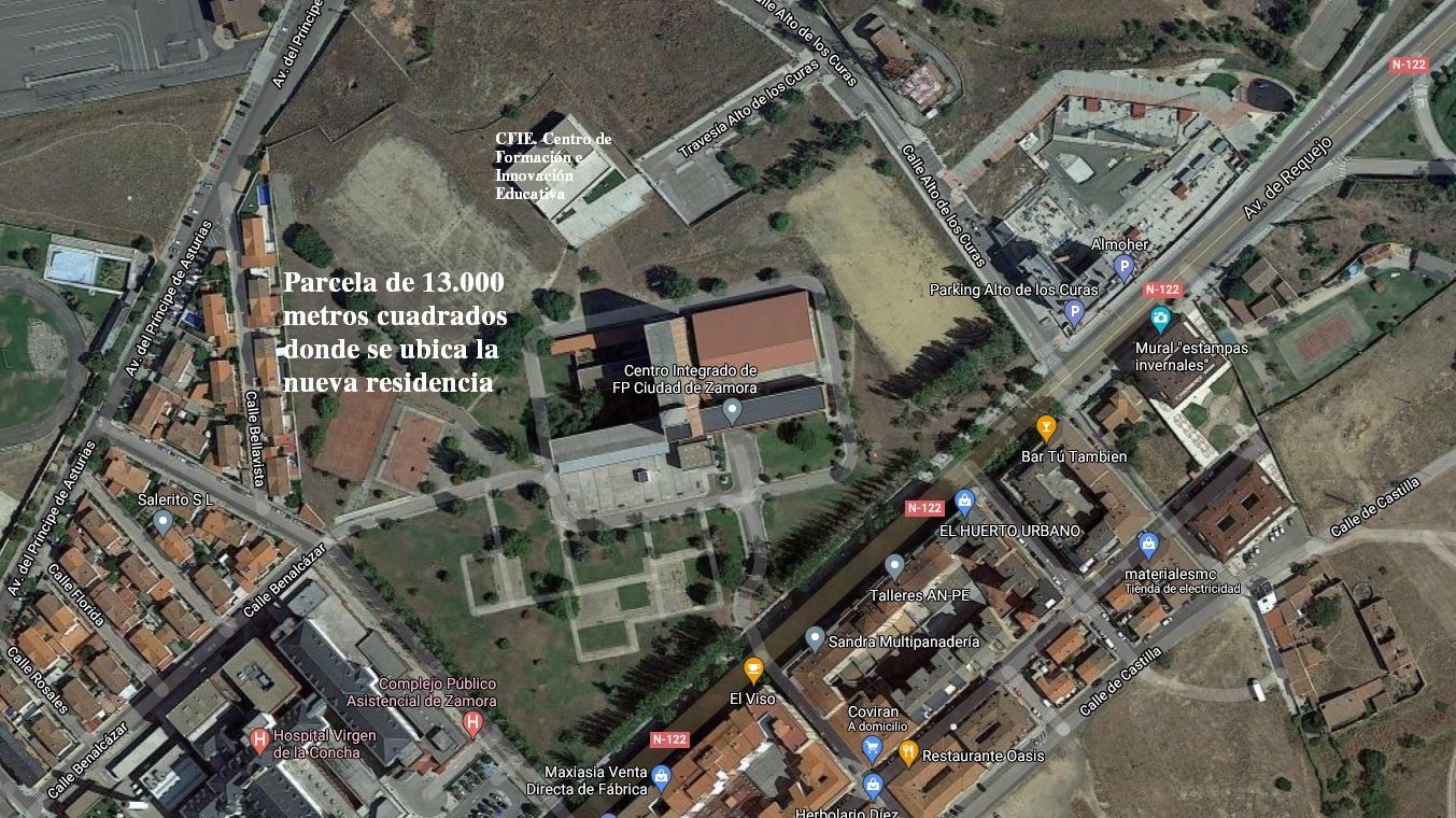 Emplazamiento de la nueva residencia, junto al Centro de FP Ciudad de Zamora