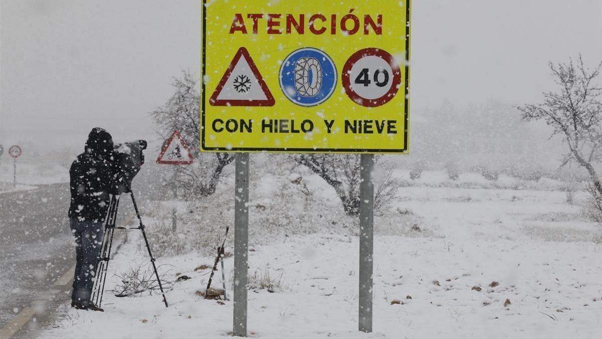 televisión tormenta de nieve