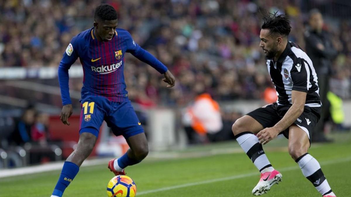 Dembélé, en una jugada ante el Levante