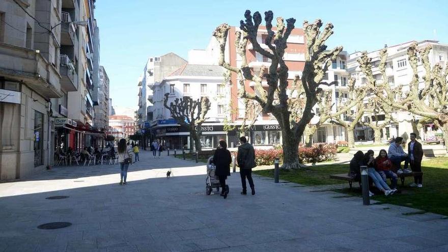 Los hechos ocurrieron en la plaza de España, en pleno centro de Vilagarcía. // Noé Parga