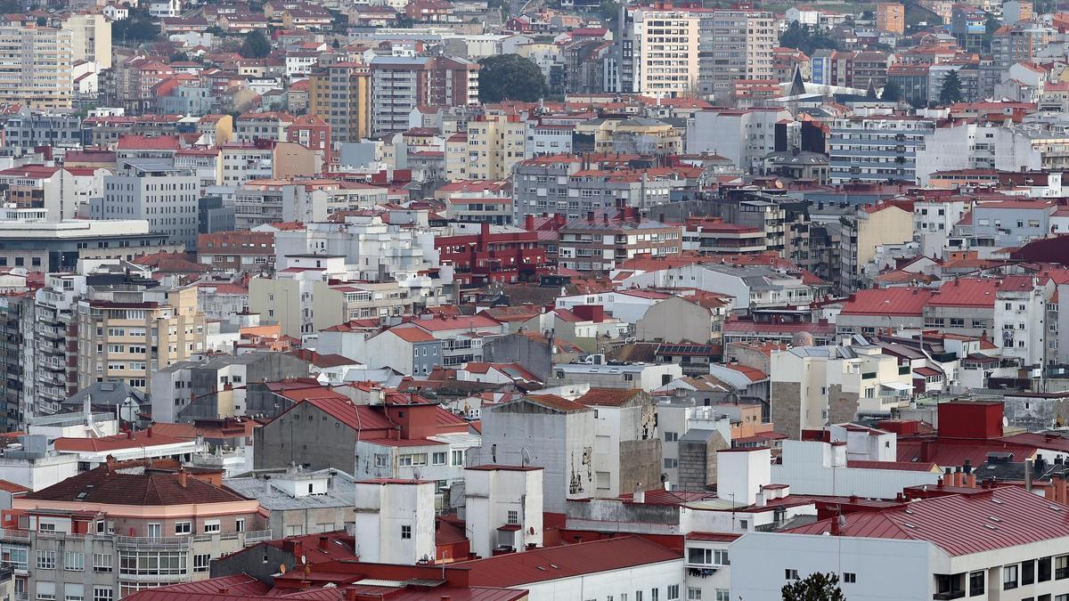 Vista general de edificios de Vigo.