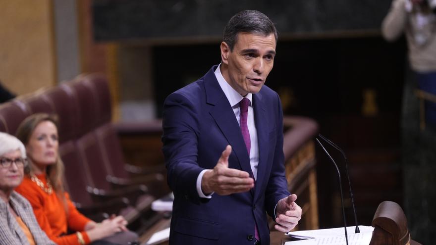 El candidat a la presidència del govern espanyol pel PSOE, Pedro Sánchez, durant el debat d'investidura