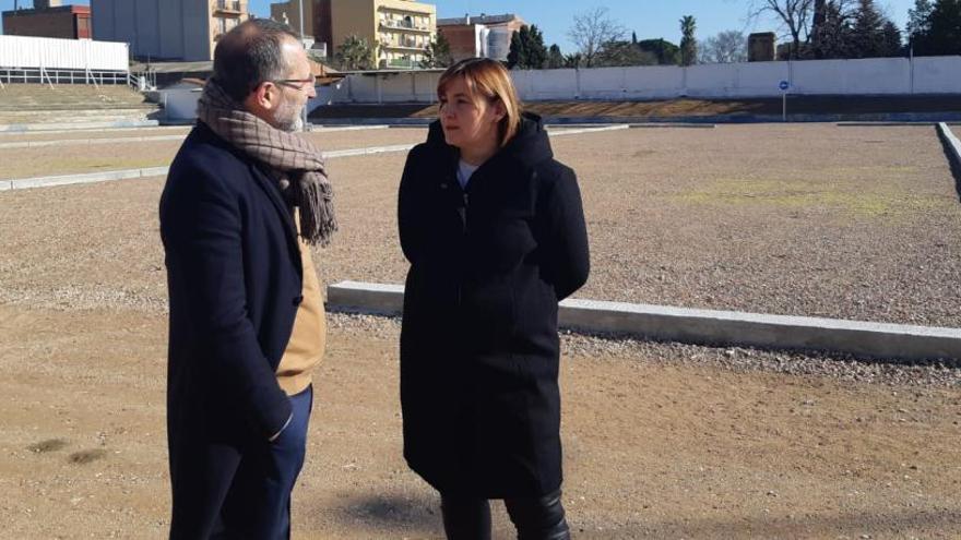 Visita aquest matí a l&#039;espai per part de Pere Casellas, a l&#039;esquerra, i Agnès Lladó