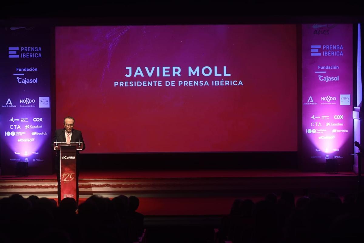 Javier Moll, presidente de Prensa Ibérica, abre el acto de celebración del 125 aniversario de El Correo de Andalucía