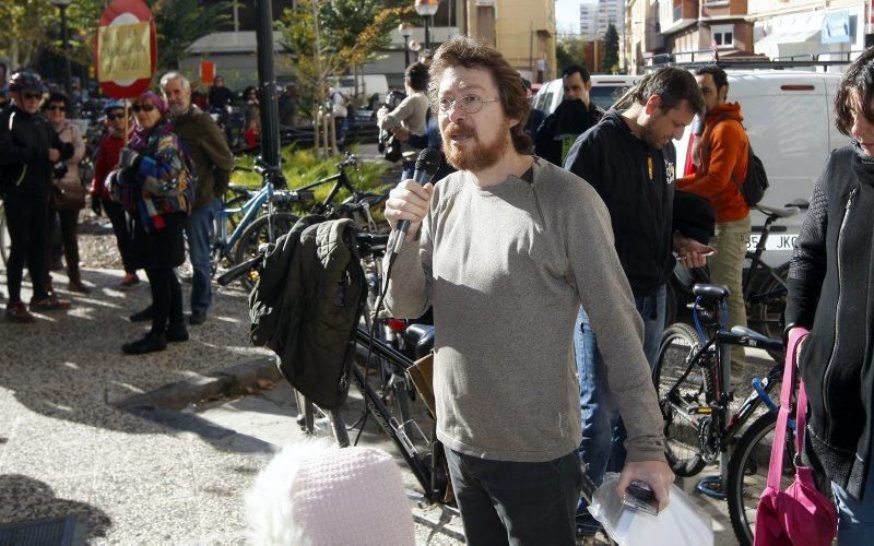 Marcha ciclista en protesta por la paralización del servicio Bizi