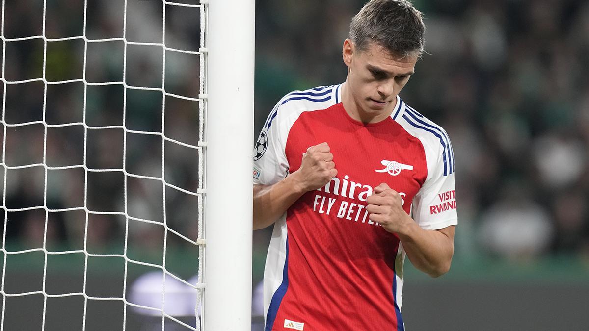 Sporting de Lisboa - Arsenal: El gol de Leandro Trossard