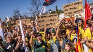 Protesta docente el pasado viernes en Barcelona.