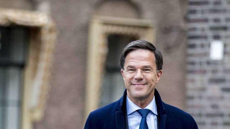 El primer ministro holandés, Mark Rutte, ayer en La Haya.
