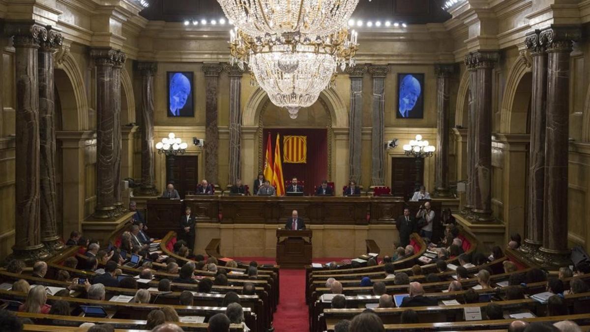 El hemiciclo del Parlament de Catalunya.
