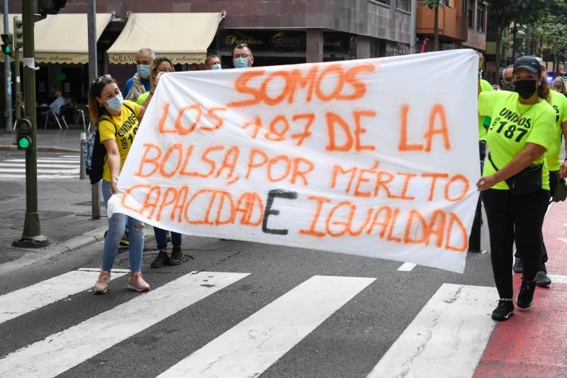 Manifestación de los barrenderos despedidos por el ayuntamiento de LPGC