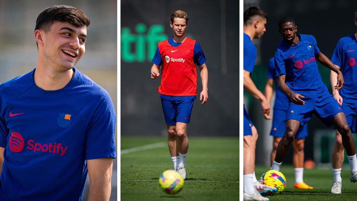 Pedri, Dembélé y De Jong vuelven a entrenar con el equipo