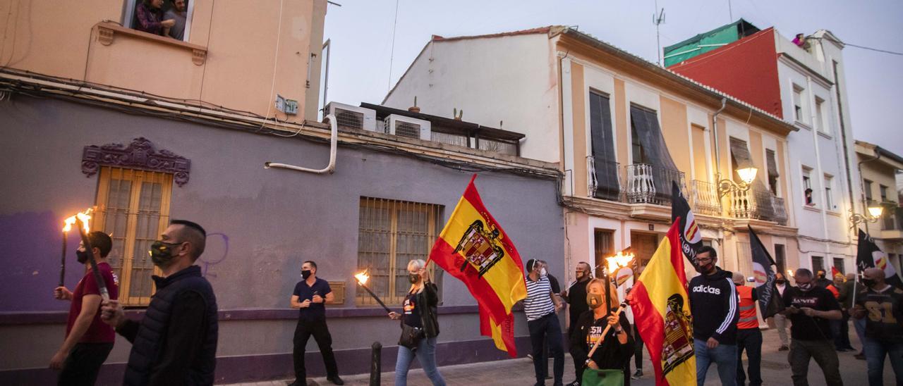 Una imagen de la marcha por las calles de Benimaclet.