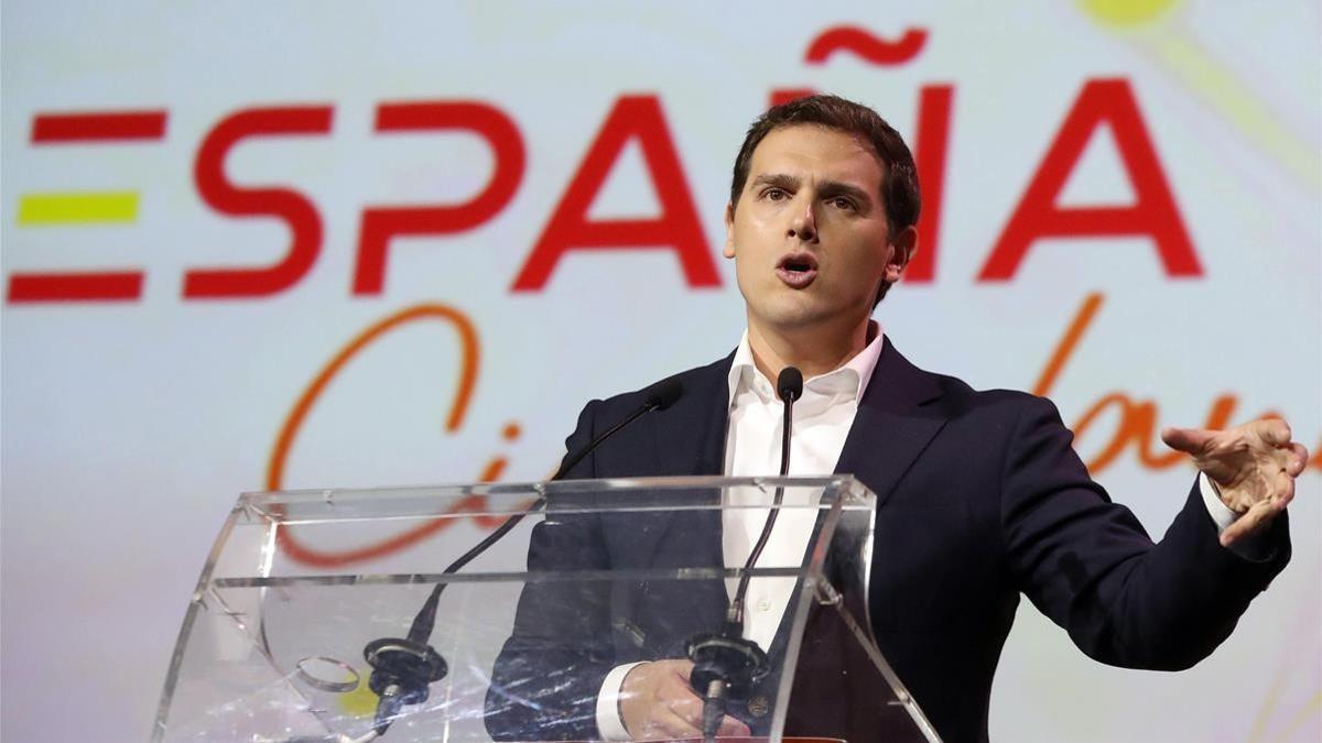 El líder de Ciudadanos, Albert Rivera, durante la presentación de la plataforma 'ESPAÑA Ciudadana'.