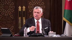 El rey Abdalá de Jordania, durante un discurso ante el Parlamento.